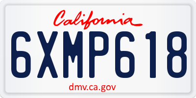 CA license plate 6XMP618