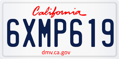 CA license plate 6XMP619