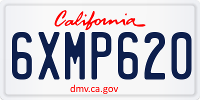 CA license plate 6XMP620