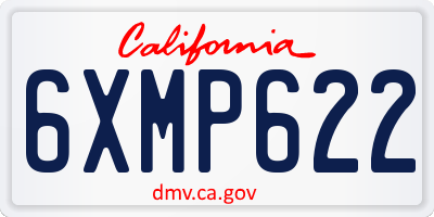 CA license plate 6XMP622