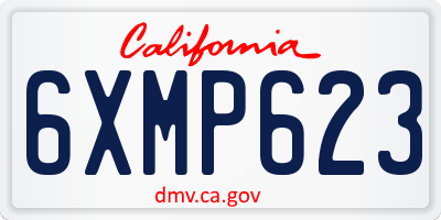 CA license plate 6XMP623