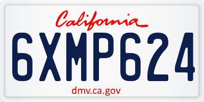 CA license plate 6XMP624