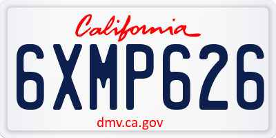 CA license plate 6XMP626