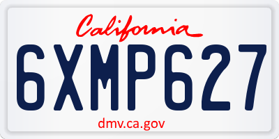 CA license plate 6XMP627