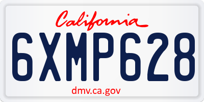 CA license plate 6XMP628