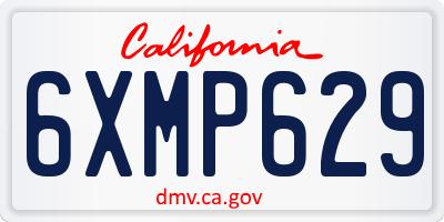 CA license plate 6XMP629