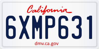 CA license plate 6XMP631