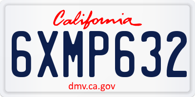 CA license plate 6XMP632