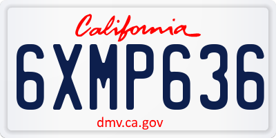 CA license plate 6XMP636