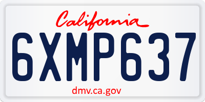 CA license plate 6XMP637