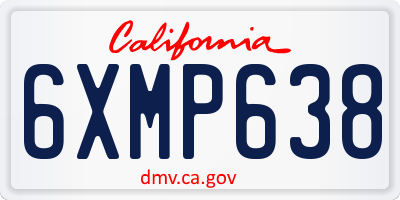 CA license plate 6XMP638