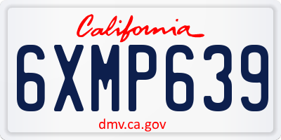 CA license plate 6XMP639