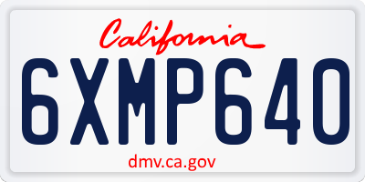 CA license plate 6XMP640