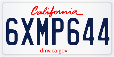 CA license plate 6XMP644