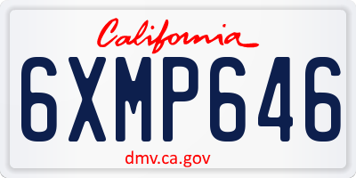CA license plate 6XMP646