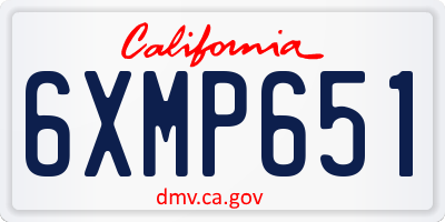 CA license plate 6XMP651