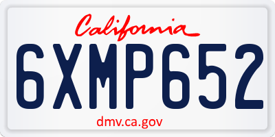 CA license plate 6XMP652