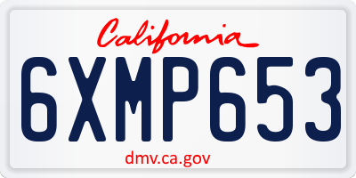 CA license plate 6XMP653