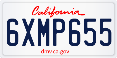 CA license plate 6XMP655