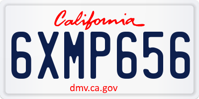CA license plate 6XMP656