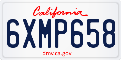 CA license plate 6XMP658