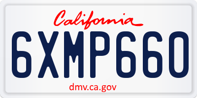 CA license plate 6XMP660