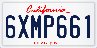 CA license plate 6XMP661