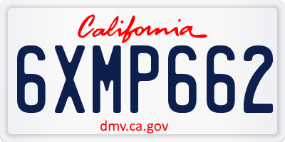 CA license plate 6XMP662