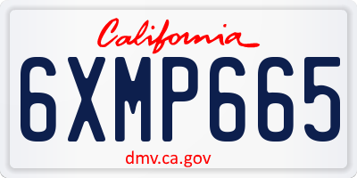 CA license plate 6XMP665