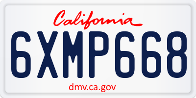 CA license plate 6XMP668