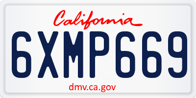CA license plate 6XMP669