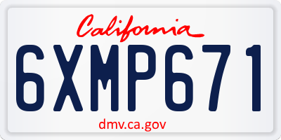 CA license plate 6XMP671