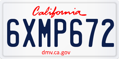CA license plate 6XMP672