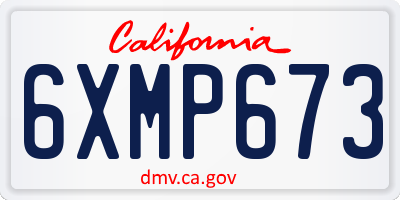 CA license plate 6XMP673