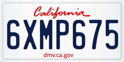 CA license plate 6XMP675