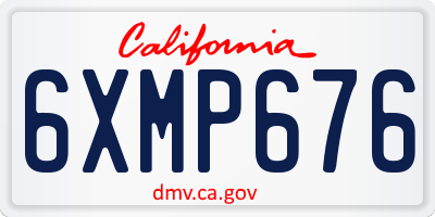 CA license plate 6XMP676