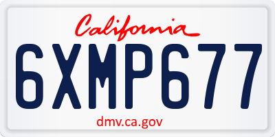 CA license plate 6XMP677