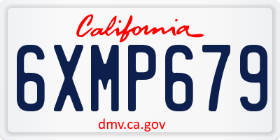 CA license plate 6XMP679