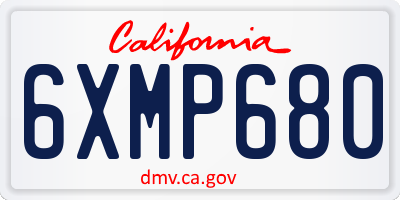 CA license plate 6XMP680