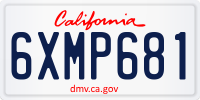 CA license plate 6XMP681