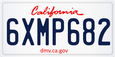 CA license plate 6XMP682
