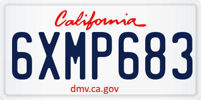 CA license plate 6XMP683