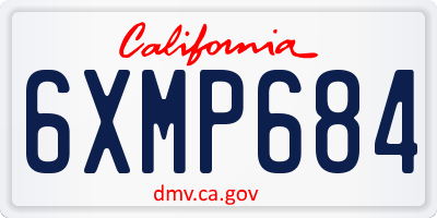 CA license plate 6XMP684