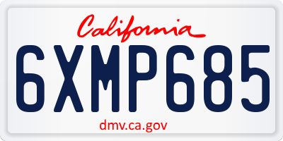 CA license plate 6XMP685
