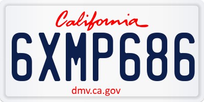 CA license plate 6XMP686
