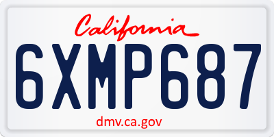 CA license plate 6XMP687