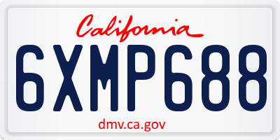 CA license plate 6XMP688