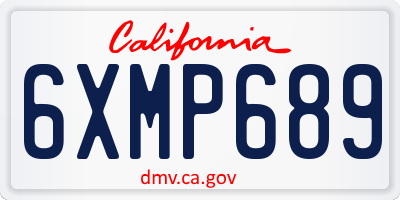 CA license plate 6XMP689