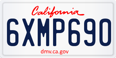 CA license plate 6XMP690