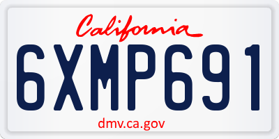 CA license plate 6XMP691